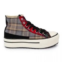 Basket Montante Toile 1061126 T36-41 Gris Femme VICTORIA