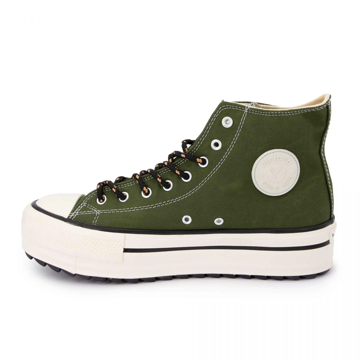 Basket Montante Toile Cirée Semelle Plateforme Femme VICTORIA 5 Basket Montante Toile Cirée Semelle Plateforme Femme VICTORIA – Image 3