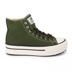 Basket Montante Toile Cirée Semelle Plateforme Femme VICTORIA