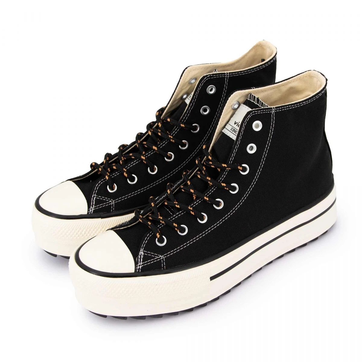 Basket Montante Toile Cirée Semelle Plateforme Femme VICTORIA 8 Basket Montante Toile Cirée Semelle Plateforme Femme VICTORIA – Image 6