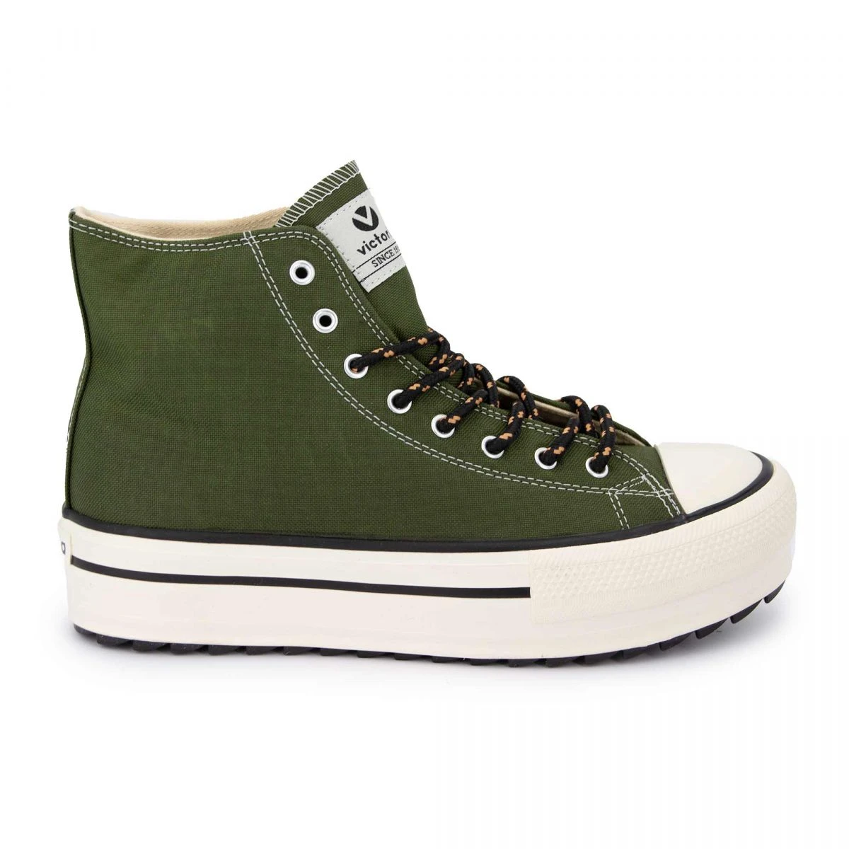 Basket Montante Toile Cirée Semelle Plateforme Femme VICTORIA 3 Basket Montante Toile Cirée Semelle Plateforme Femme VICTORIA
