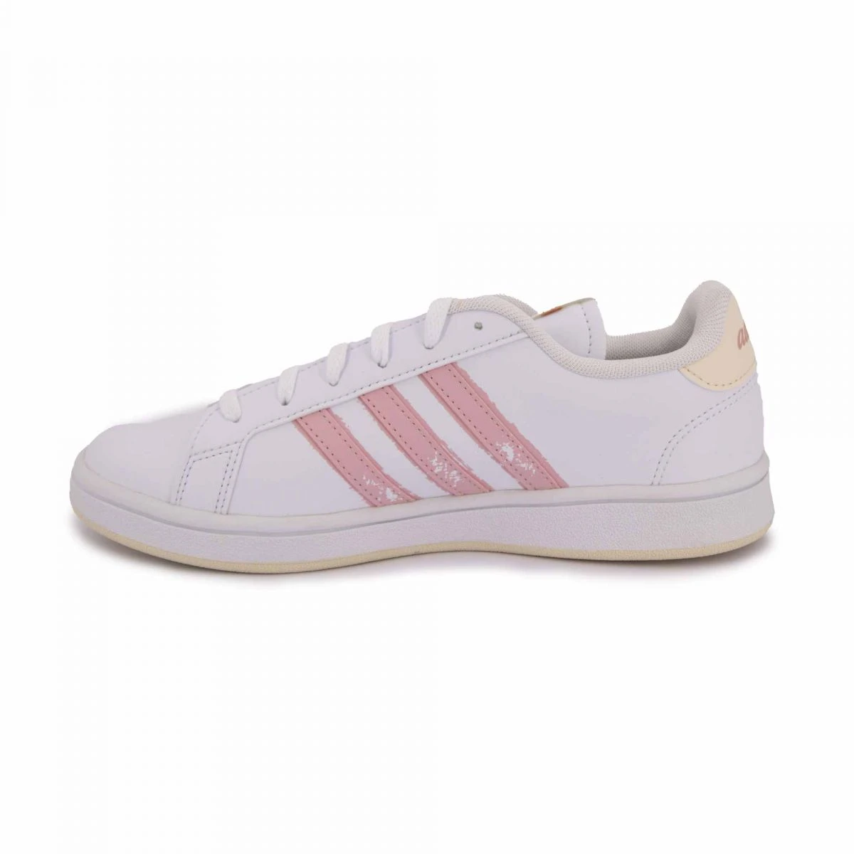 Baskets Basses 3 Bandes Roses Lacets Blanches Femme ADIDAS 4 Baskets Basses 3 Bandes Roses Lacets Blanches Femme ADIDAS – Image 2