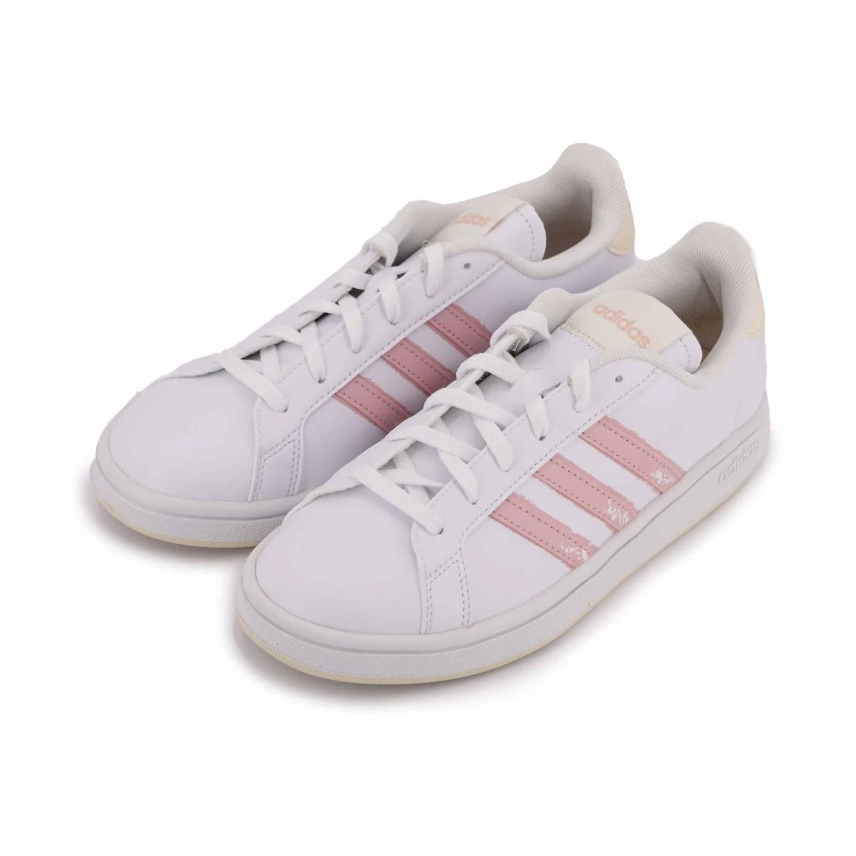 Baskets Basses 3 Bandes Roses Lacets Blanches Femme ADIDAS 5 Baskets Basses 3 Bandes Roses Lacets Blanches Femme ADIDAS – Image 3