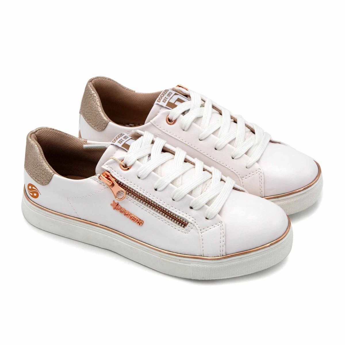 Baskets Basses Blanches Femme DOCKERS BY GERLI 5 Baskets Basses Blanches Femme DOCKERS BY GERLI – Image 3