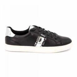 Baskets Basses Grainé Faux Python Lacets Femme ONLY