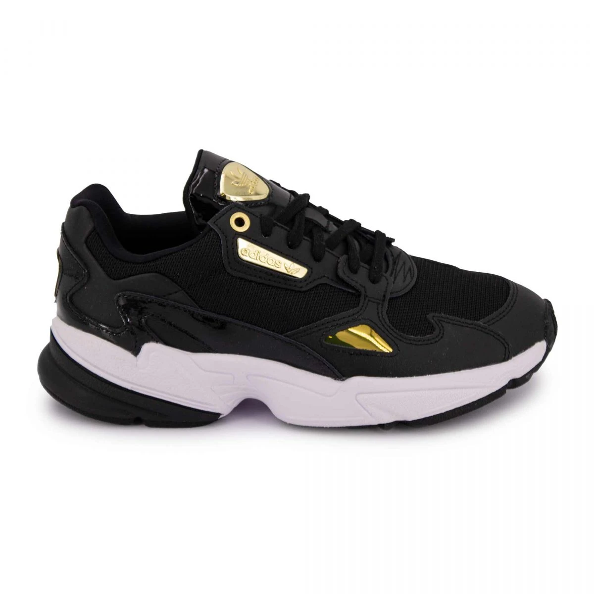 Baskets Basses Sport Cuir Finitions Dorées Lacets Noires Femme ADIDAS 3 Baskets Basses Sport Cuir Finitions Dorées Lacets Noires Femme ADIDAS