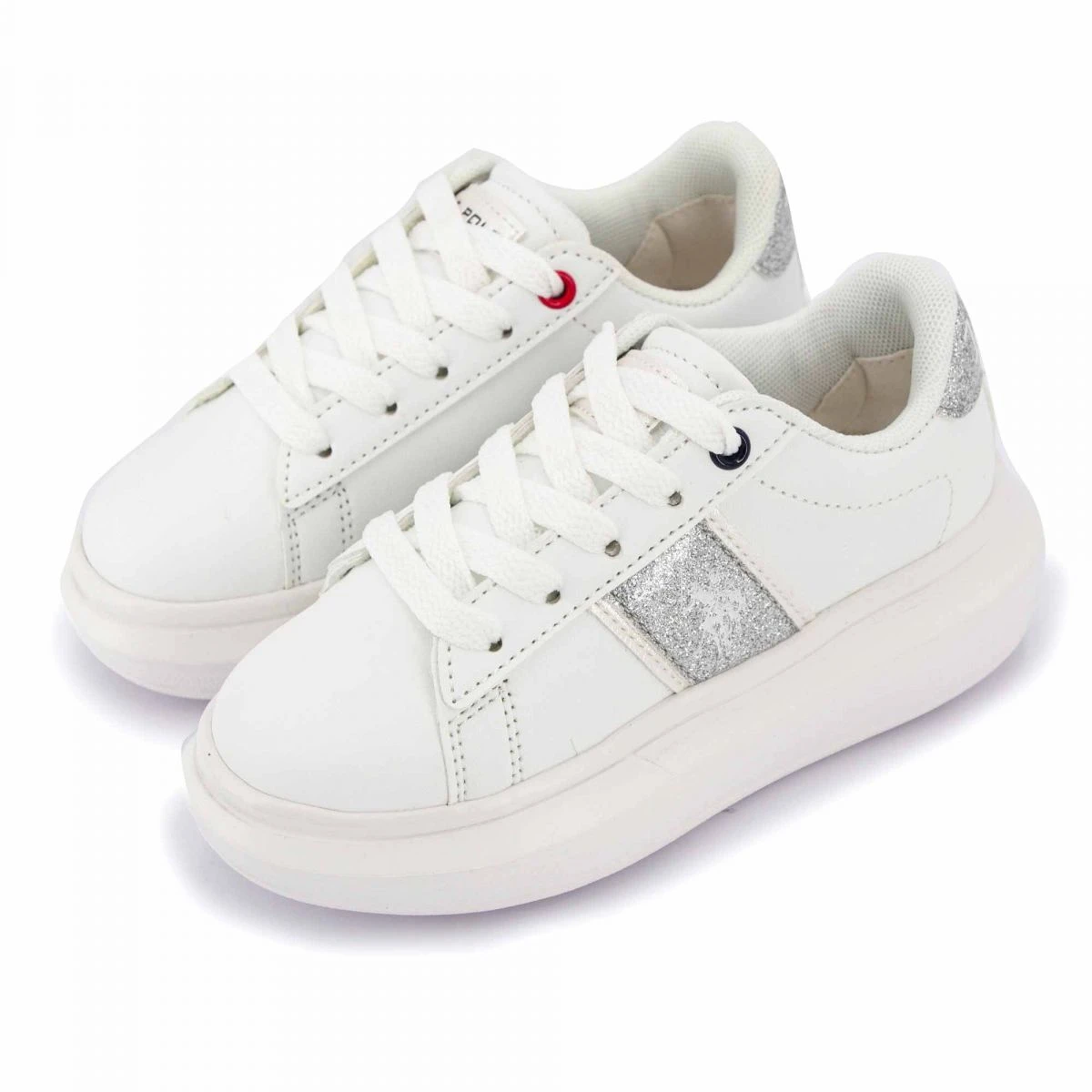 Baskets Blanc Argent Helis 004k Enfant US POLO 6 Baskets Blanc Argent Helis 004k Enfant US POLO – Image 4