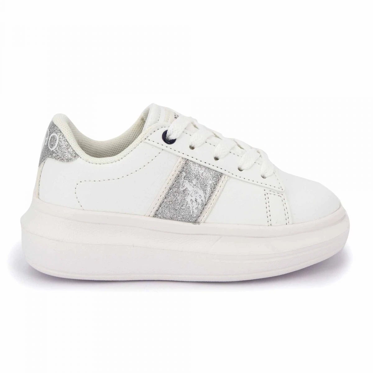 Baskets Blanc Argent Helis 004k Enfant US POLO 3 Baskets Blanc Argent Helis 004k Enfant US POLO