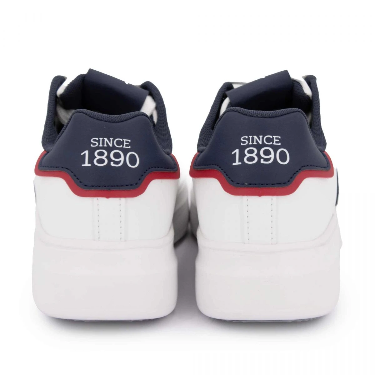 Baskets Blanches Avec Empiècements Bleus Lacets Et Semelle épaisse Blancs T40/46 Homme US POLO 7 Baskets Blanches Avec Empiècements Bleus Lacets Et Semelle épaisse Blancs T40/46 Homme US POLO – Image 5