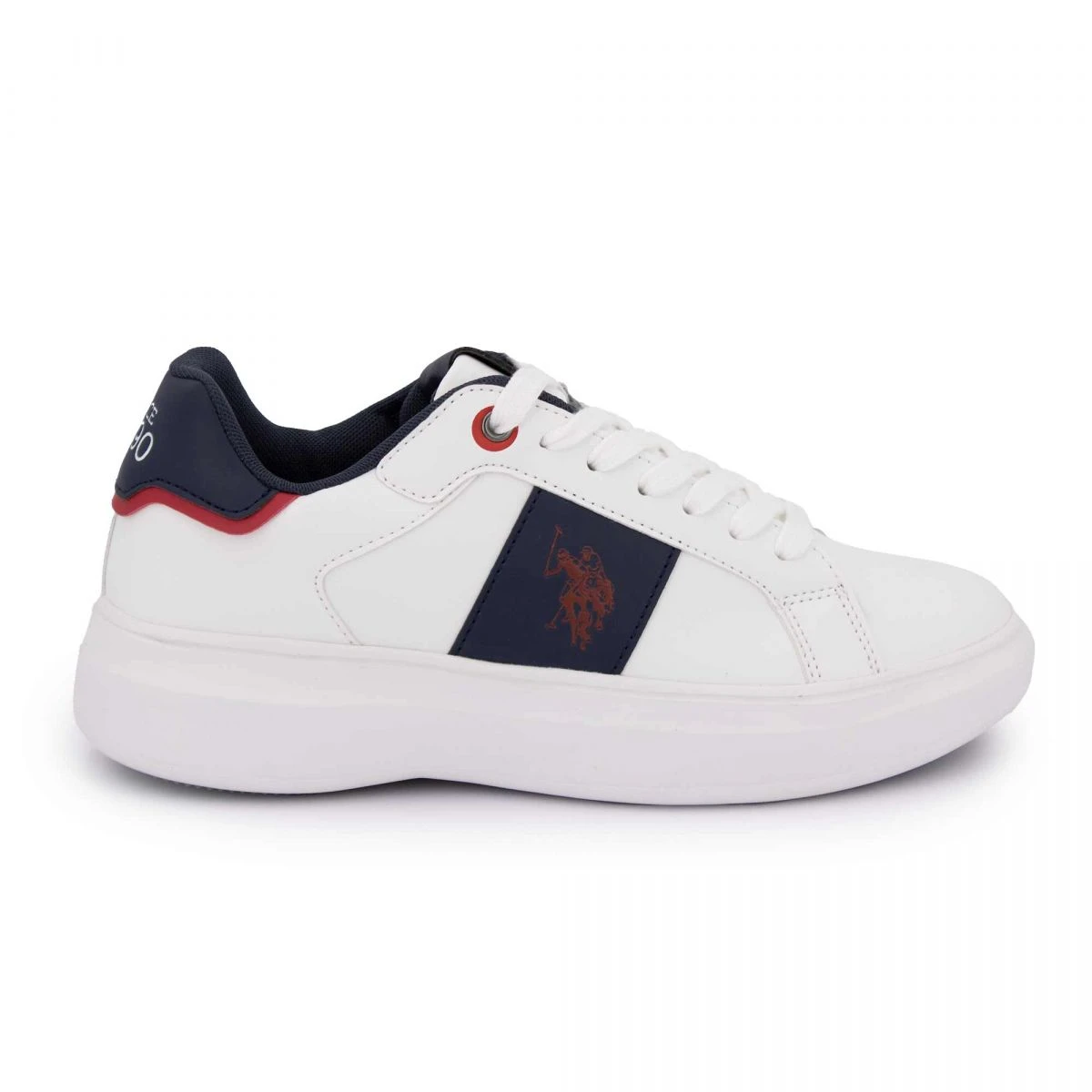 Baskets Blanches Avec Empiècements Bleus Lacets Et Semelle épaisse Blancs T40/46 Homme US POLO 3 Baskets Blanches Avec Empiècements Bleus Lacets Et Semelle épaisse Blancs T40/46 Homme US POLO