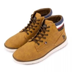 Baskets Montantes Avec Lacets Logo Incrusté Et Bandes Drapeau Homme US POLO -Dockers by Gerli Soldes Magasin baskets montantes avec lacets logo incruste et bandes drapeau homme us polo 5