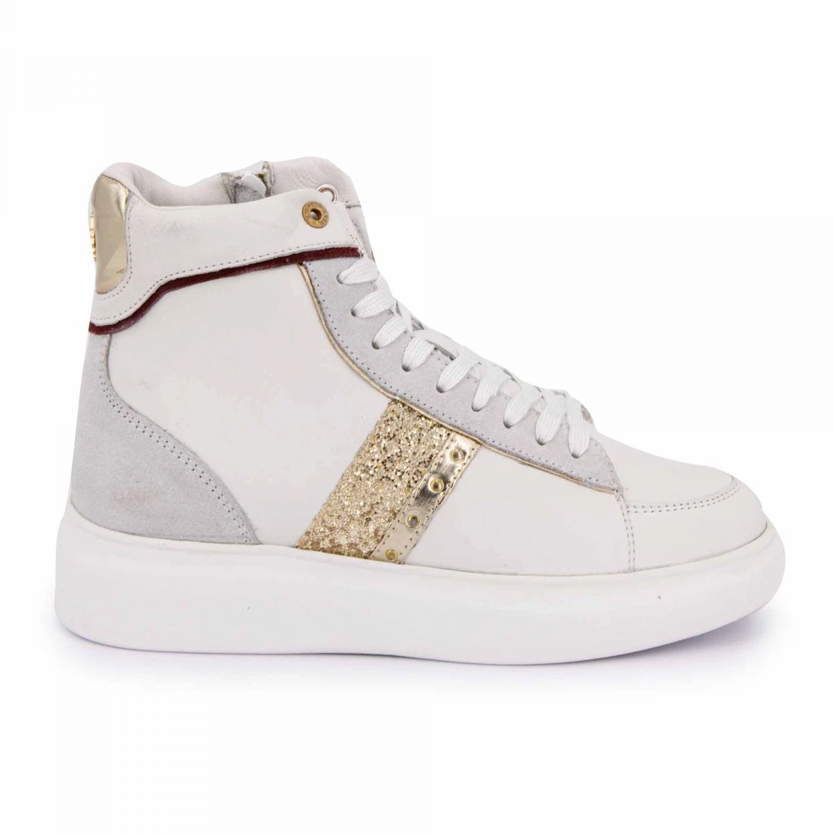 Baskets Montantes Avec Paillettes Décoration Clous Et Fermeture éclair Femme US POLO 4 Baskets Montantes Avec Paillettes Décoration Clous Et Fermeture éclair Femme US POLO – Image 2