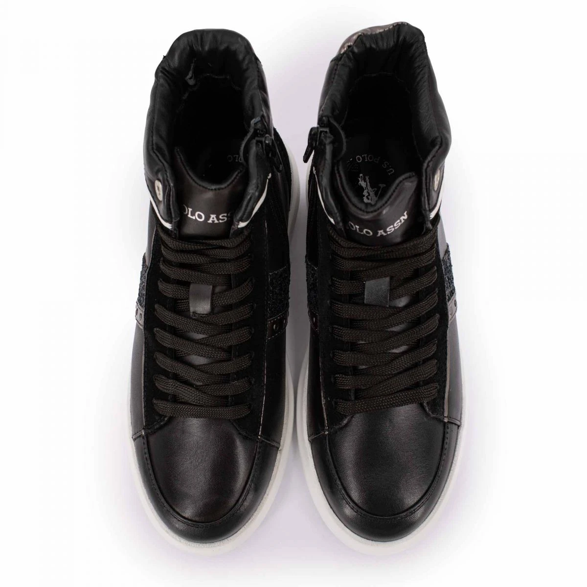 Baskets Montantes Avec Paillettes Décoration Clous Et Fermeture éclair Femme US POLO 7 Baskets Montantes Avec Paillettes Décoration Clous Et Fermeture éclair Femme US POLO – Image 5