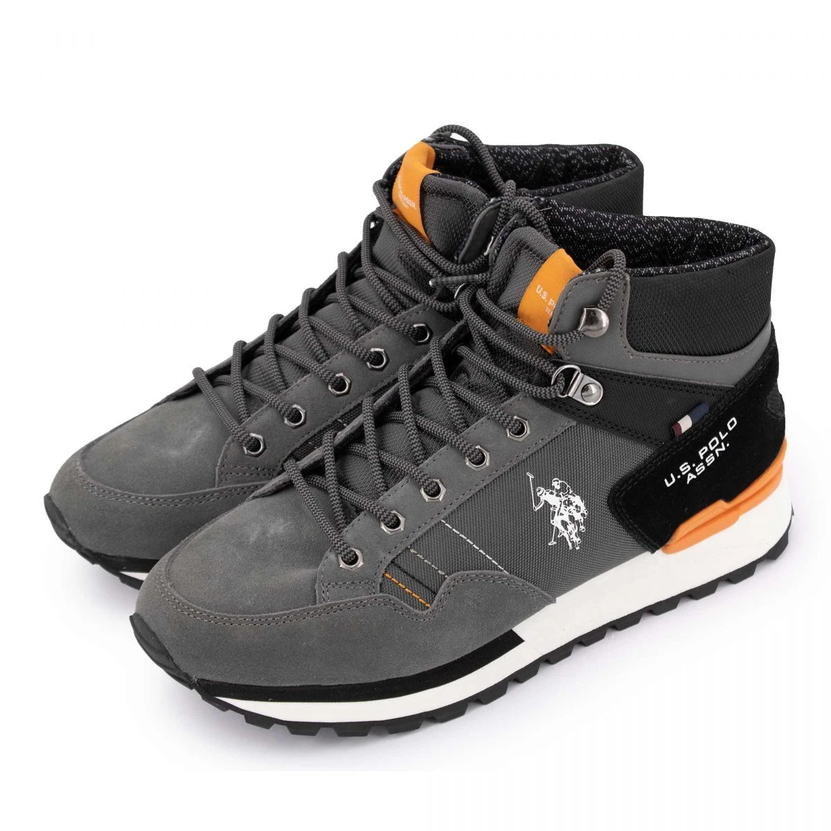 Baskets Montantes Logo Relief Avec Semelle Blanche Effet Daim Homme US POLO 9 Baskets Montantes Logo Relief Avec Semelle Blanche Effet Daim Homme US POLO – Image 7