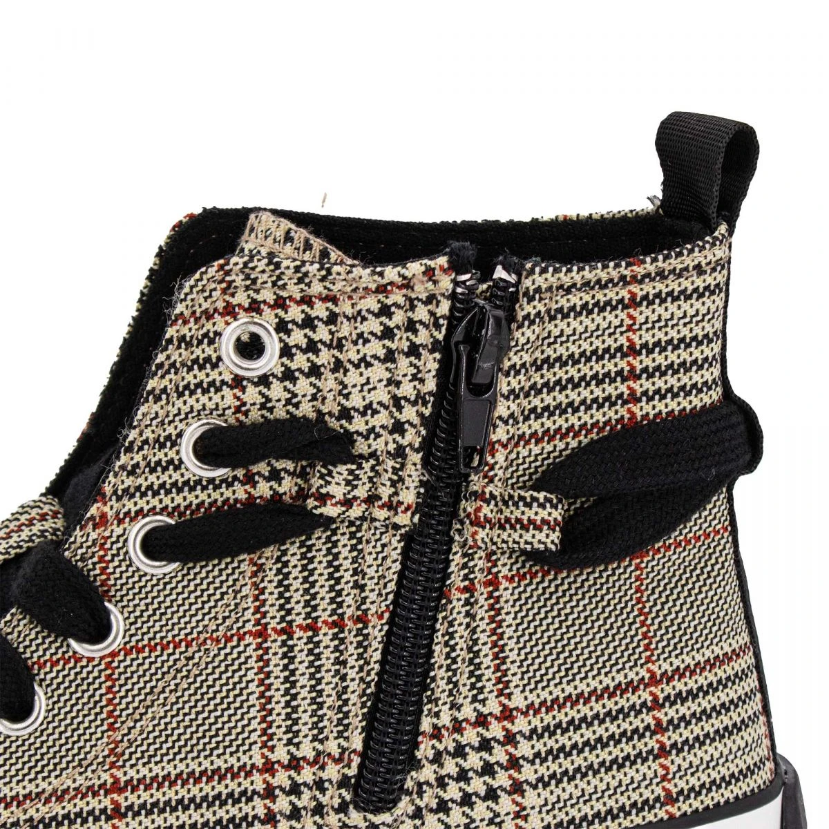 Baskets Montantes Plate-forme Prince De Galles Carreaux Zip Femme DOCKERS BY GERLI 9 Baskets Montantes Plate-forme Prince De Galles Carreaux Zip Femme DOCKERS BY GERLI – Image 7