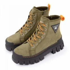 Baskets Montantes Semelle épaisse Noire Kaki Femme DOCKERS BY GERLI -Dockers by Gerli Soldes Magasin baskets montantes semelle epaisse noire kaki femme dockers by gerli 3