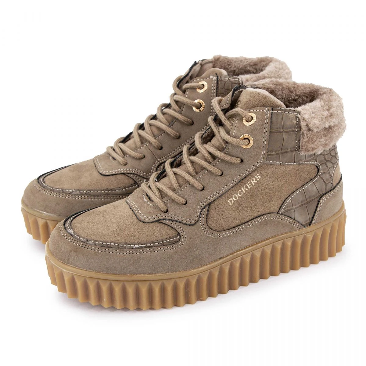 Baskets Montantes Taupe Femme DOCKERS BY GERLI 5 Baskets Montantes Taupe Femme DOCKERS BY GERLI – Image 3