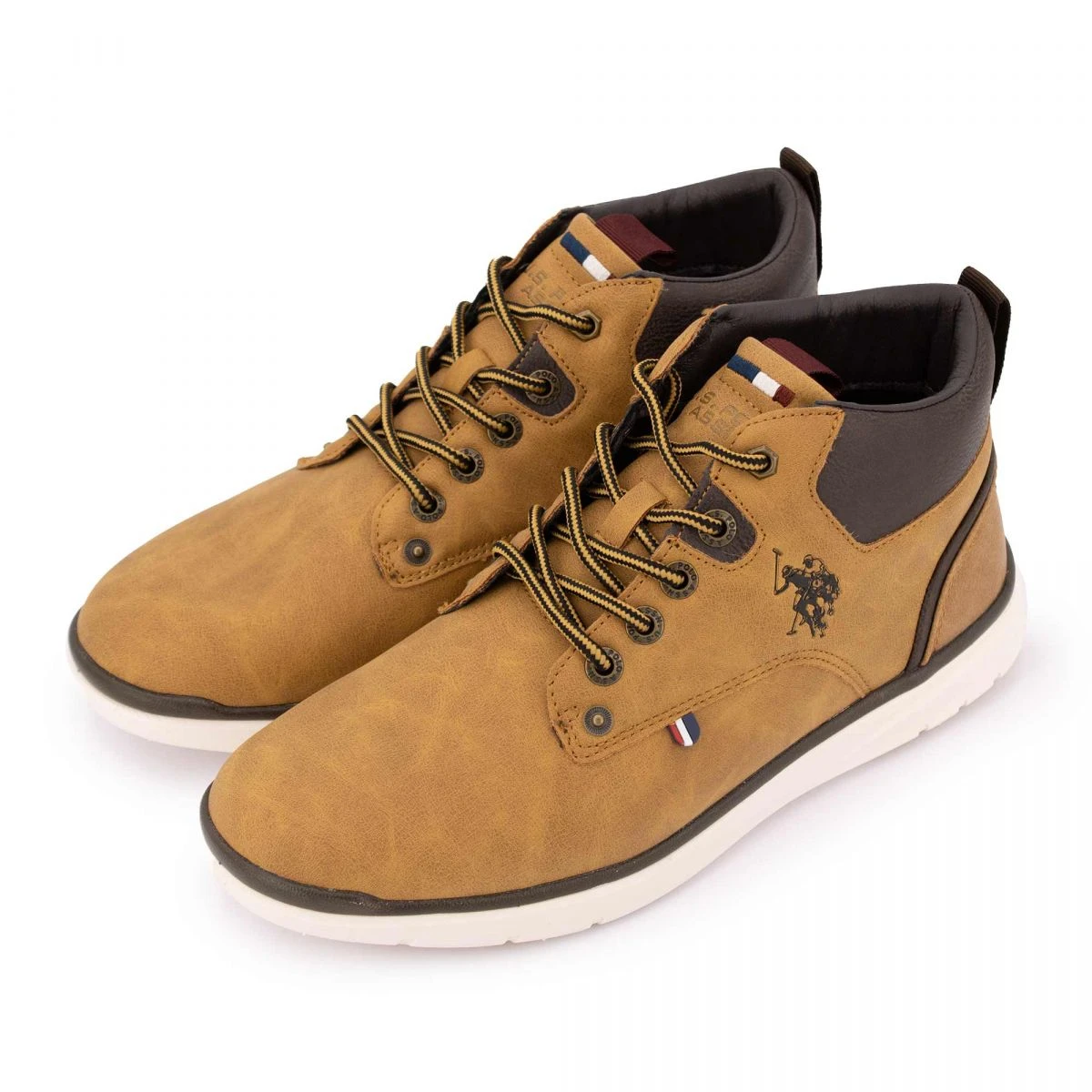 Baskets Montantes Texturées Semelle Blanche à Lacets Logo En Relief Homme US POLO 10 Baskets Montantes Texturées Semelle Blanche à Lacets Logo En Relief Homme US POLO – Image 8