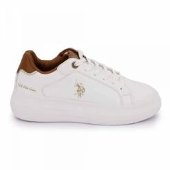 Baskets Semelle épaisse Logo Manuscrit Détail Gold Femme US POLO