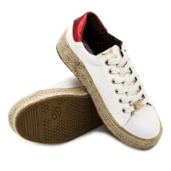 Baskets Toile Blanche Femme DOCKERS BY GERLI -Dockers by Gerli Soldes Magasin baskets toile blanche femme dockers by gerli 2