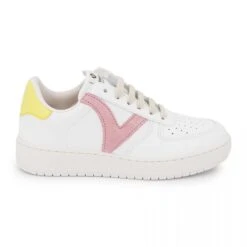 Baskets Toile Rose Et Jaune T36 Au 41 Blanche Femme VICTORIA