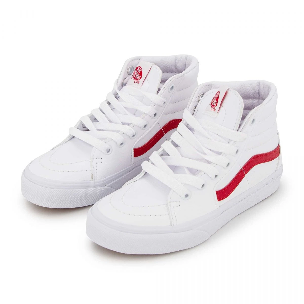 Baskets Ua Sk8-Hi Blanches Bande Rouge Montantes T28-35 Enfant VANS 4 Baskets Ua Sk8-Hi Blanches Bande Rouge Montantes T28-35 Enfant VANS – Image 2