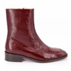 Boots Ajustées Mamine T36-40 Cuir Vernis Bordeaux Femme COMPTOIR DES COTONNIERS