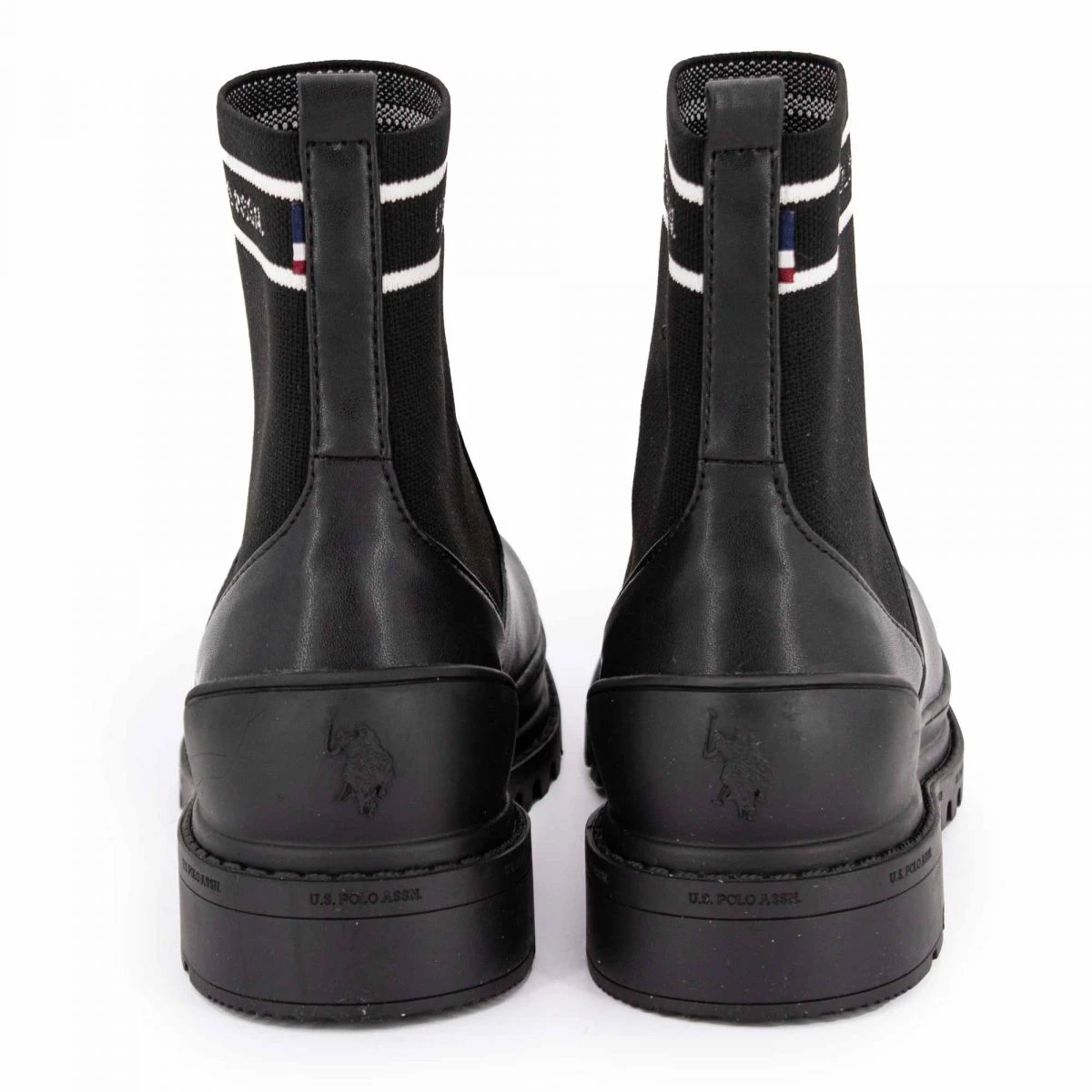 Bottines Chaussettes Bi Matière Avec Liseré Blanc Logo Semelle épaisse Noir T36-41 Femme US POLO 7 Bottines Chaussettes Bi Matière Avec Liseré Blanc Logo Semelle épaisse Noir T36-41 Femme US POLO – Image 5