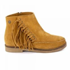 Bottines Cuir Suédé Frange Mia Femme INITIALE PARIS