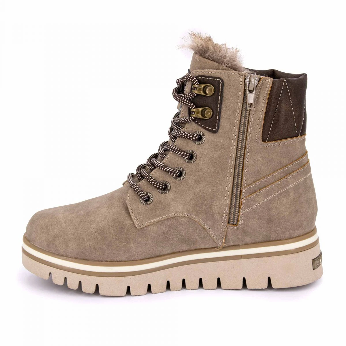 Bottines Zippées à Lacets Fourrées Suédé Femme DOCKERS BY GERLI 4 Bottines Zippées à Lacets Fourrées Suédé Femme DOCKERS BY GERLI – Image 2