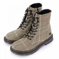 Bottines Zippées à Lacets Imprimé Prince De Galles Femme DOCKERS BY GERLI -Dockers by Gerli Soldes Magasin bottines zippees a lacets imprime prince de galles femme dockers by gerli 3