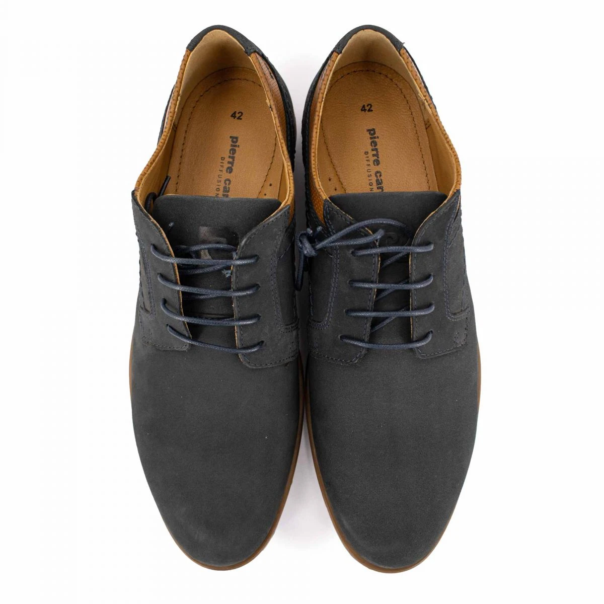 Derby Rex-ss23-41 / Ss22-21 Cuir Cognac / Nubuck Jeans T40-46 Homme PIERRE CARDIN 5 Derby Rex-ss23-41 / Ss22-21 Cuir Cognac / Nubuck Jeans T40-46 Homme PIERRE CARDIN – Image 3