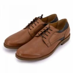 Derby Rex-ss23-41 / Ss22-21 Cuir Tan / Nubuck Kairos Navy T40-46 Homme PIERRE CARDIN -Dockers by Gerli Soldes Magasin derby rex ss23 41 ss22 21 cuir tan nubuck kairos navy t40 46 3