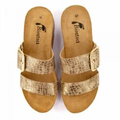 Mules à Talon Compensé Double Bride Motif Serpent Coco Femme BIOSTOCK -Dockers by Gerli Soldes Magasin mules a talon compense double bride motif serpent coco femme biostock 2