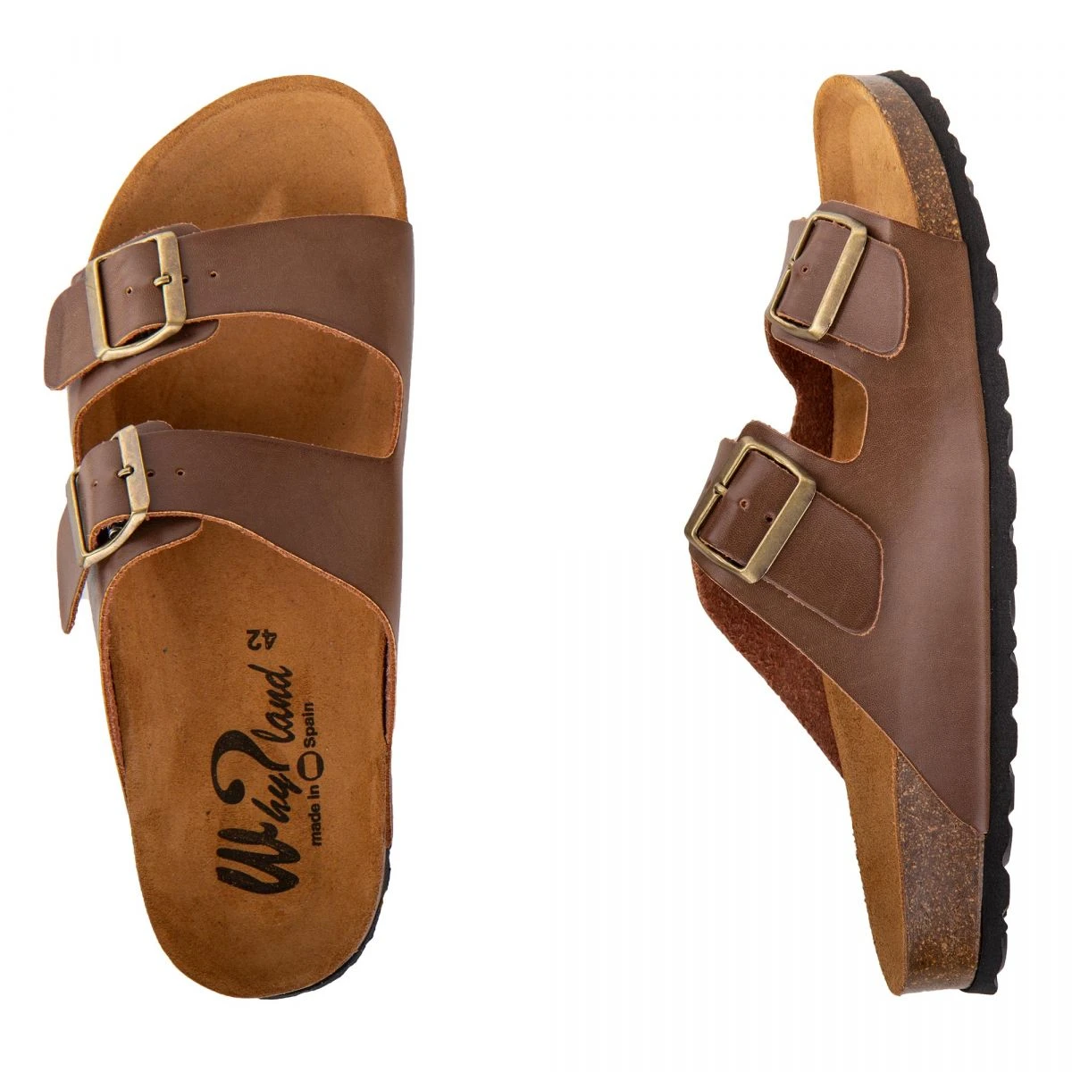 Mules Cuir Toile Légère Double Bride Homme WHY LAND 11 Mules Cuir Toile Légère Double Bride Homme WHY LAND – Image 9