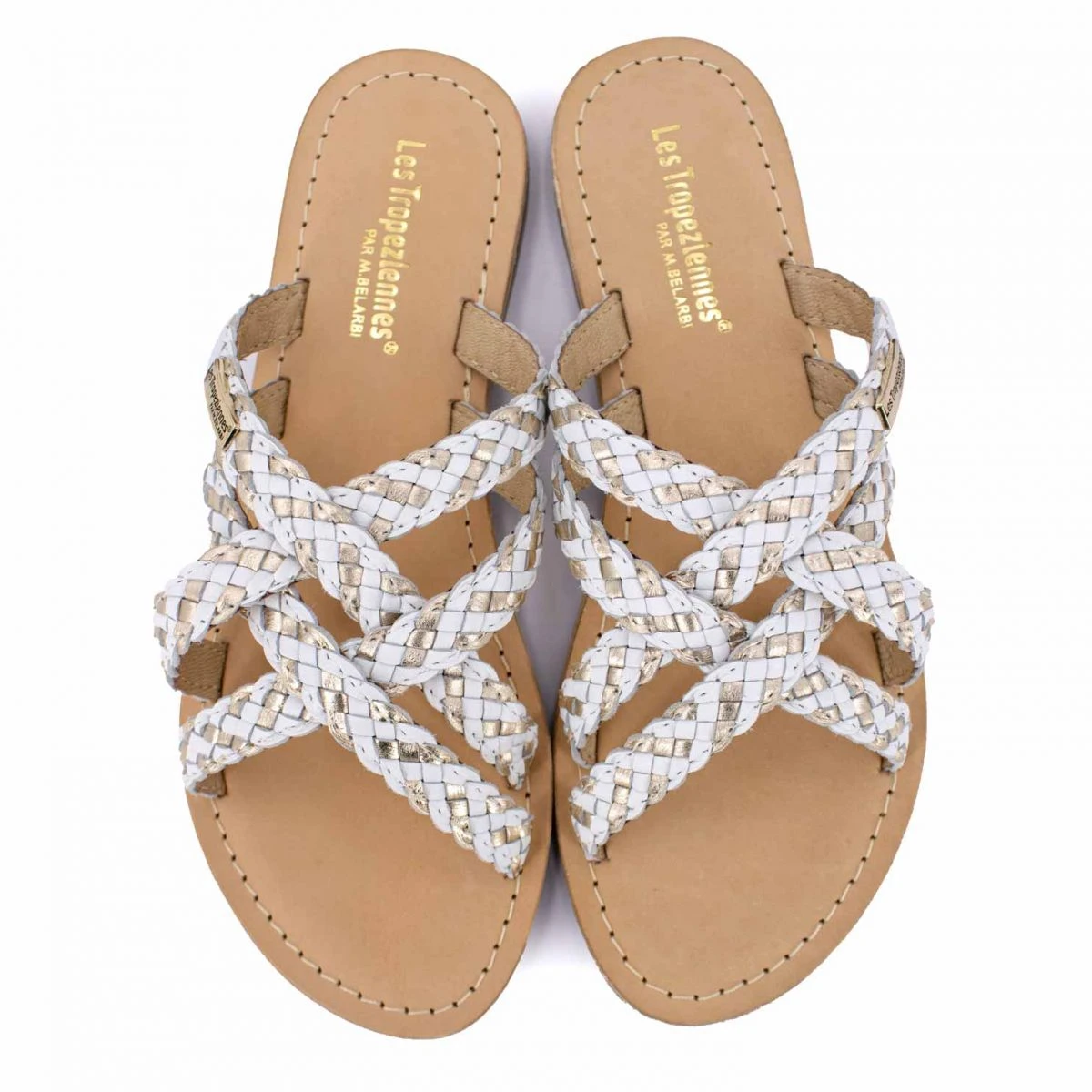 Mules Diamseo Blanc Or Muti Tresses T36-41 Femme LES TROPEZIENNES PAR M.BELARBI 5 Mules Diamseo Blanc Or Muti Tresses T36-41 Femme LES TROPEZIENNES PAR M.BELARBI – Image 3