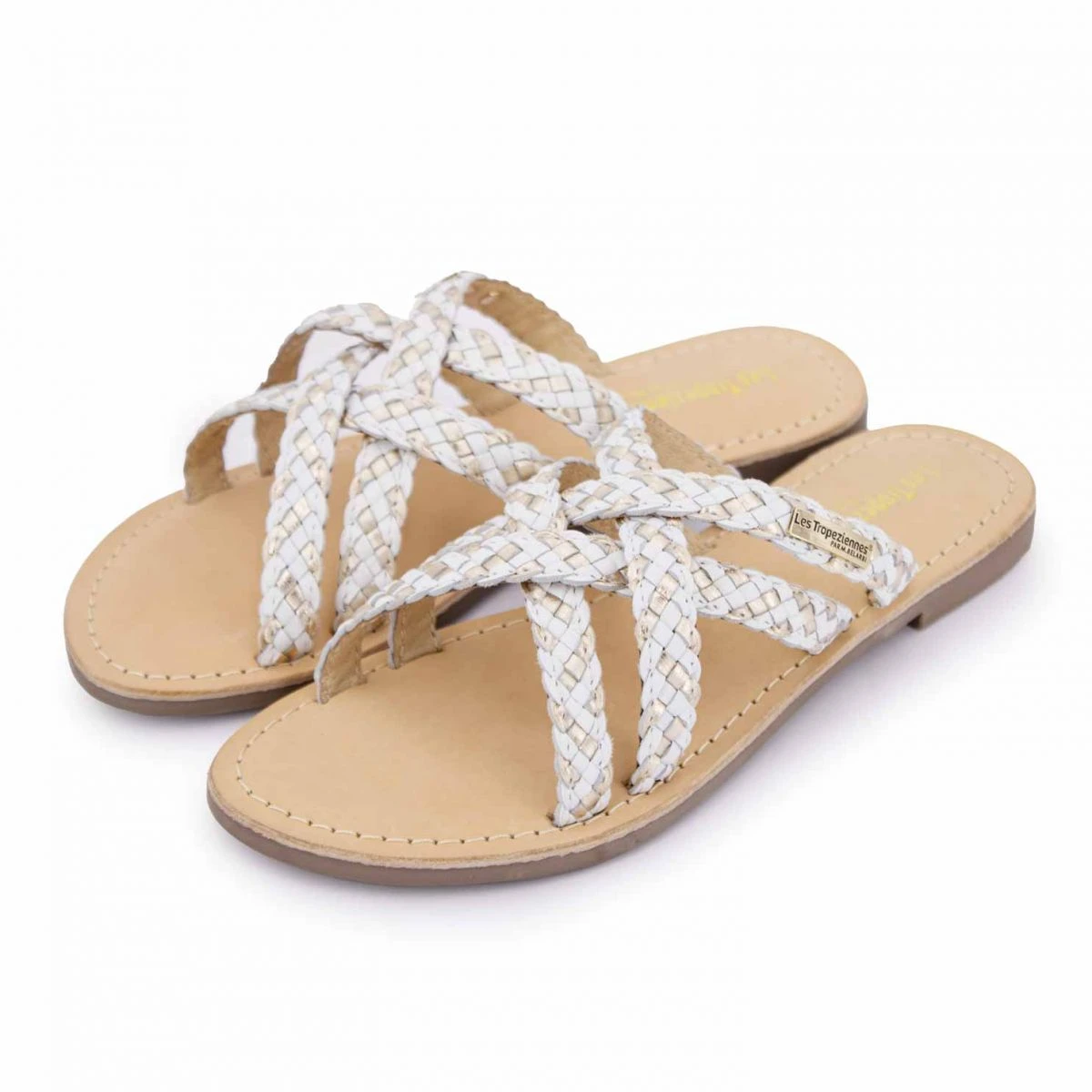 Mules Diamseo Blanc Or Muti Tresses T36-41 Femme LES TROPEZIENNES PAR M.BELARBI 6 Mules Diamseo Blanc Or Muti Tresses T36-41 Femme LES TROPEZIENNES PAR M.BELARBI – Image 4