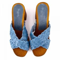 Mules En Cuir 380 T36-40 Bleu Femme PIERRE CARDIN -Dockers by Gerli Soldes Magasin mules en cuir 380 t36 40 bleu 2