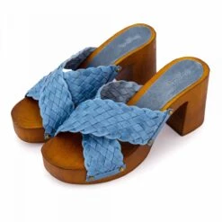 Mules En Cuir 380 T36-40 Bleu Femme PIERRE CARDIN -Dockers by Gerli Soldes Magasin mules en cuir 380 t36 40 bleu 3