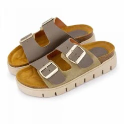 Mules En Cuir à Boucles Kaki Femme MTNG -Dockers by Gerli Soldes Magasin mules en cuir a boucles kaki femme mtng 3