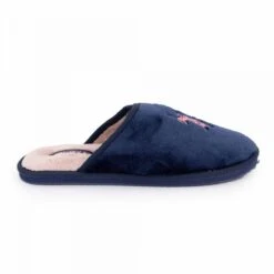 Pantoufles Fourrés Avec Logo Brodé Rose Confort Bleu Fonce T36-41 Femme US POLO