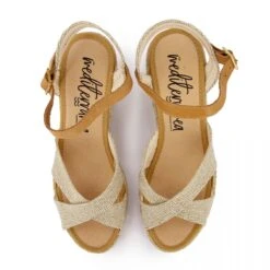 Sandales A Talon Compense Amida D09 Or Femme MEDITERRANEA -Dockers by Gerli Soldes Magasin sandales a talon compense amida d09 or 2