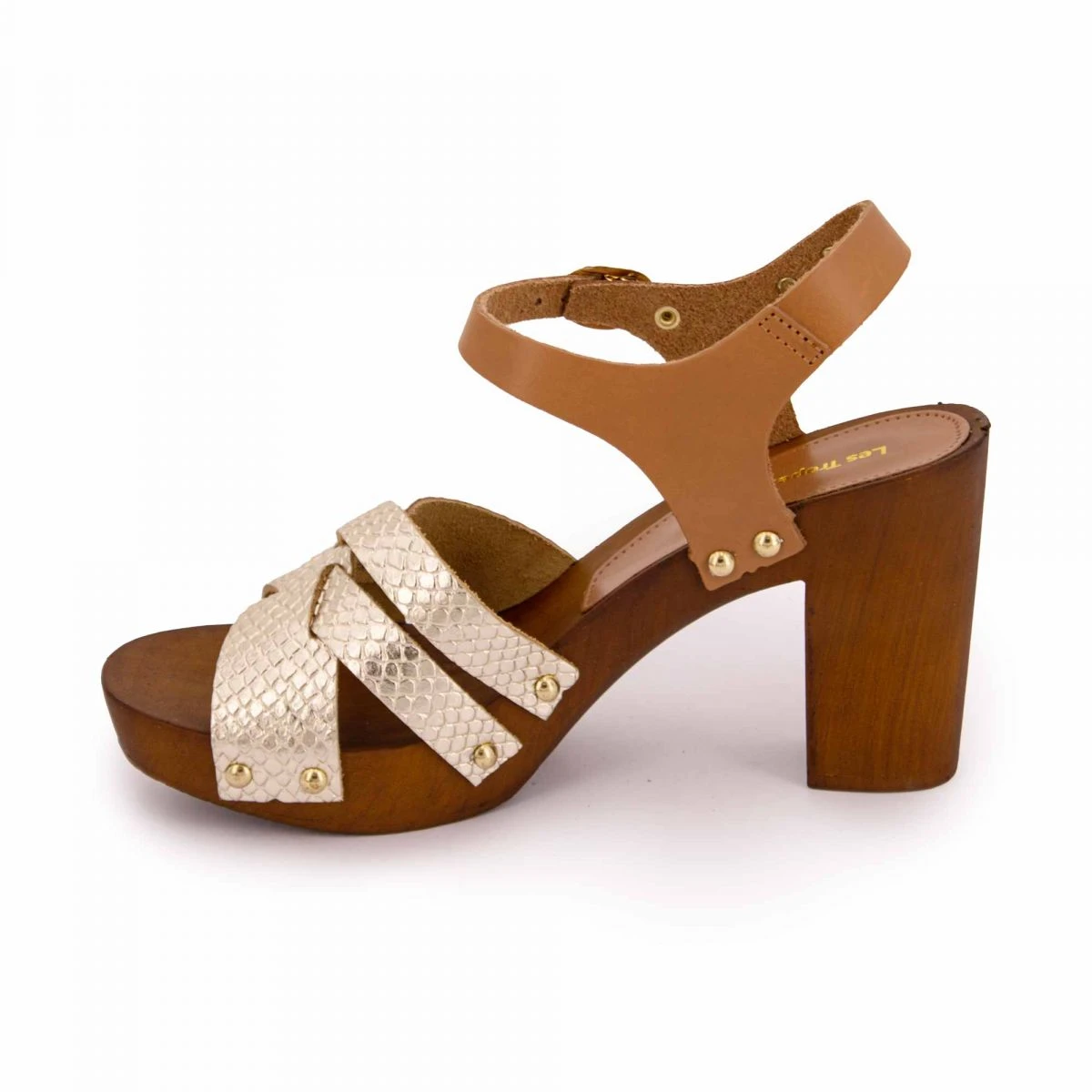 Sandales A Talon Tan/or Venice Femme LES TROPEZIENNES PAR M.BELARBI 4 Sandales A Talon Tan/or Venice Femme LES TROPEZIENNES PAR M.BELARBI – Image 2