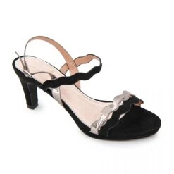 Sandales à Talons Brides Bicolore Suédé Métallisée Femme MARIAMARE