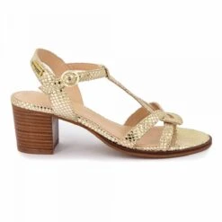 Sandales à Talons Or Imprimé Serpent Lila Femme LES TROPEZIENNES PAR M.BELARBI