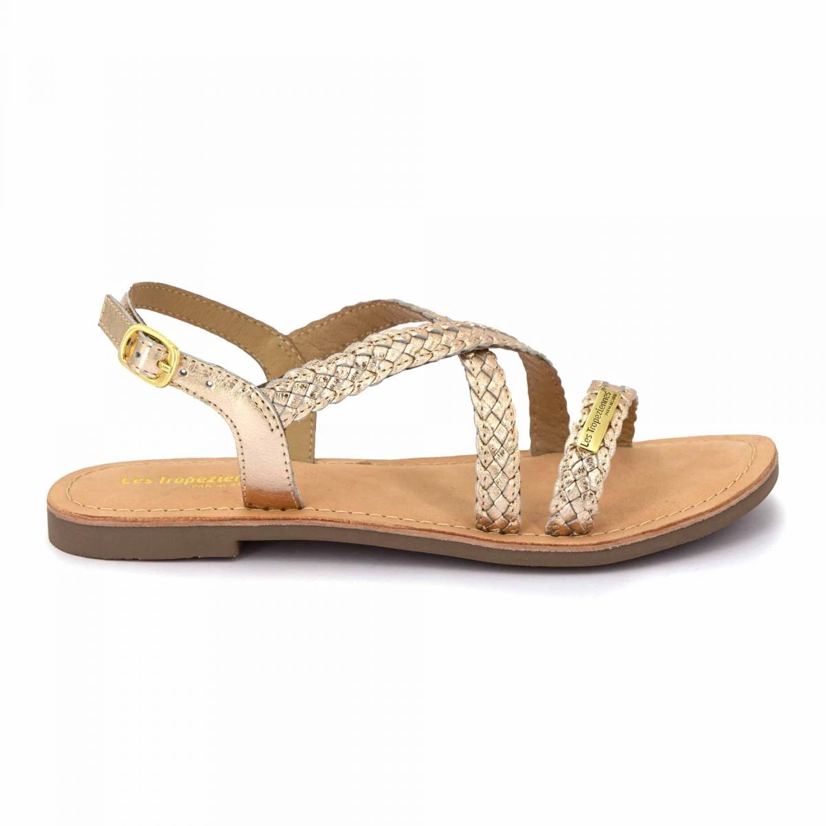 Sandales Brides Tressées Or Diams Femme LES TROPEZIENNES PAR M.BELARBI 4 Sandales Brides Tressées Or Diams Femme LES TROPEZIENNES PAR M.BELARBI – Image 2