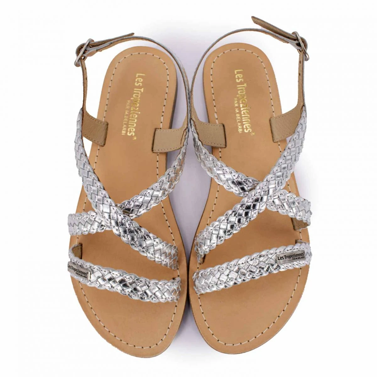 Sandales Brides Tressées Or Diams Femme LES TROPEZIENNES PAR M.BELARBI 7 Sandales Brides Tressées Or Diams Femme LES TROPEZIENNES PAR M.BELARBI – Image 5