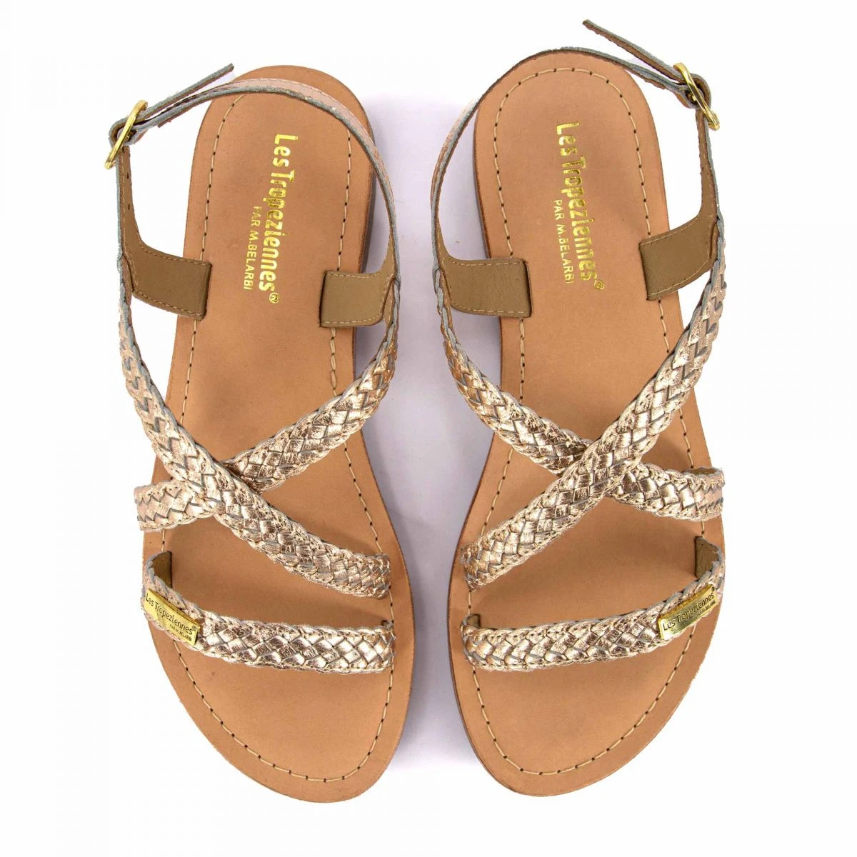 Sandales Brides Tressées Or Diams Femme LES TROPEZIENNES PAR M.BELARBI 8 Sandales Brides Tressées Or Diams Femme LES TROPEZIENNES PAR M.BELARBI – Image 6