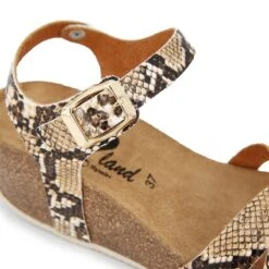 Sandales Compensées Bride Croisée Python Métallisée Femme WHY LAND -Dockers by Gerli Soldes Magasin sandales compensees bride croisee python metallisee femme why land 2