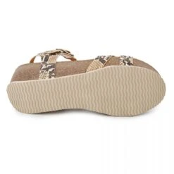 Sandales Compensées Bride Croisée Python Métallisée Femme WHY LAND -Dockers by Gerli Soldes Magasin sandales compensees bride croisee python metallisee femme why land 3